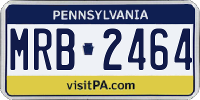 PA license plate MRB2464