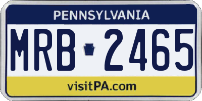 PA license plate MRB2465