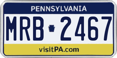PA license plate MRB2467
