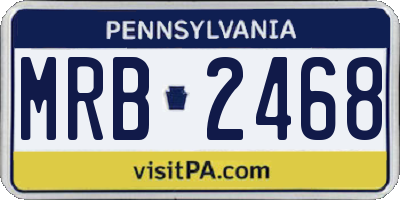 PA license plate MRB2468