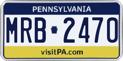 PA license plate MRB2470