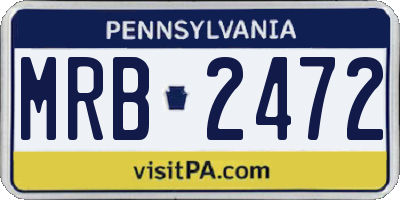 PA license plate MRB2472