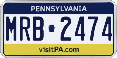 PA license plate MRB2474