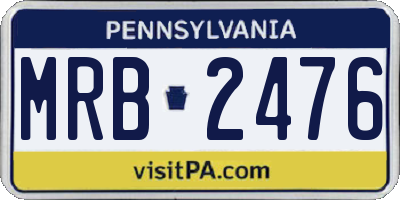 PA license plate MRB2476