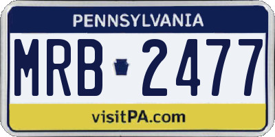 PA license plate MRB2477