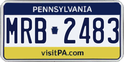 PA license plate MRB2483