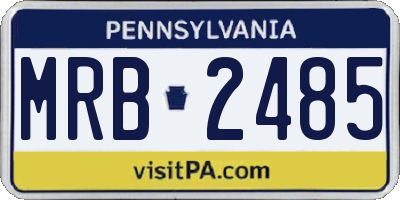 PA license plate MRB2485