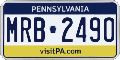 PA license plate MRB2490