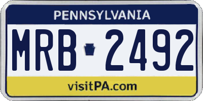 PA license plate MRB2492