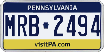 PA license plate MRB2494