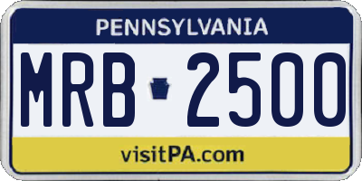 PA license plate MRB2500