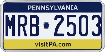 PA license plate MRB2503