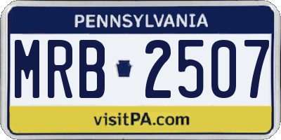 PA license plate MRB2507