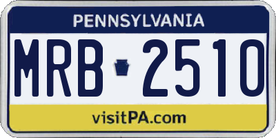 PA license plate MRB2510