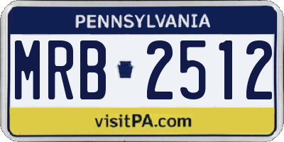 PA license plate MRB2512