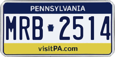 PA license plate MRB2514