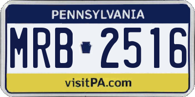 PA license plate MRB2516
