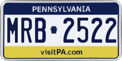 PA license plate MRB2522