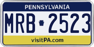 PA license plate MRB2523