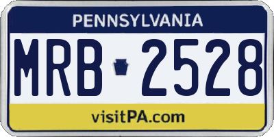 PA license plate MRB2528