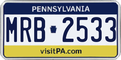 PA license plate MRB2533