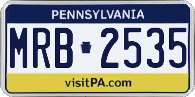 PA license plate MRB2535
