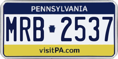 PA license plate MRB2537
