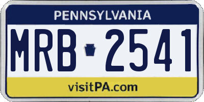 PA license plate MRB2541