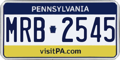 PA license plate MRB2545