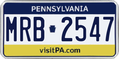 PA license plate MRB2547