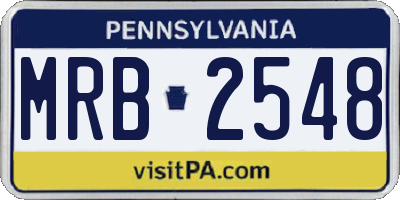PA license plate MRB2548