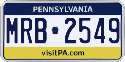 PA license plate MRB2549