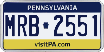 PA license plate MRB2551