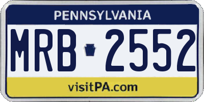 PA license plate MRB2552