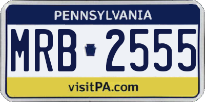 PA license plate MRB2555