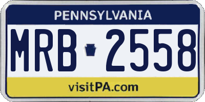 PA license plate MRB2558