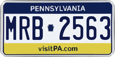 PA license plate MRB2563