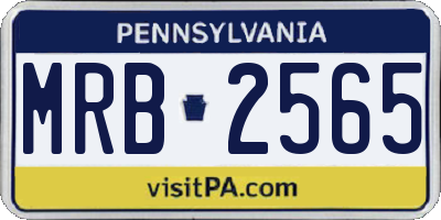 PA license plate MRB2565