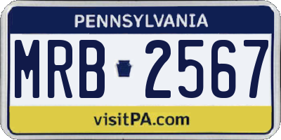 PA license plate MRB2567