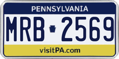 PA license plate MRB2569