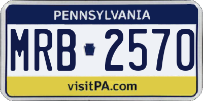 PA license plate MRB2570