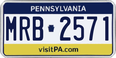 PA license plate MRB2571
