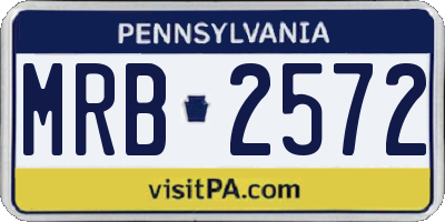 PA license plate MRB2572