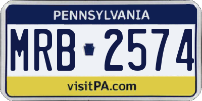 PA license plate MRB2574