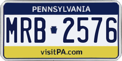 PA license plate MRB2576