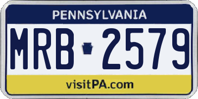 PA license plate MRB2579