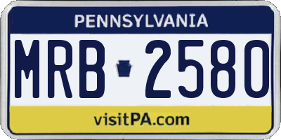 PA license plate MRB2580