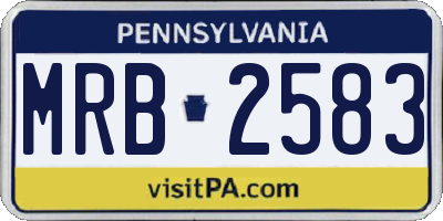 PA license plate MRB2583
