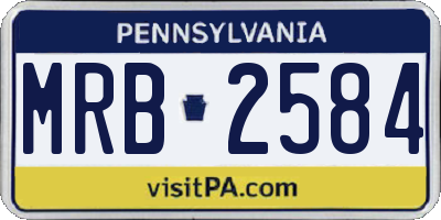 PA license plate MRB2584