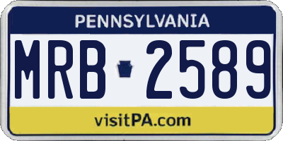 PA license plate MRB2589